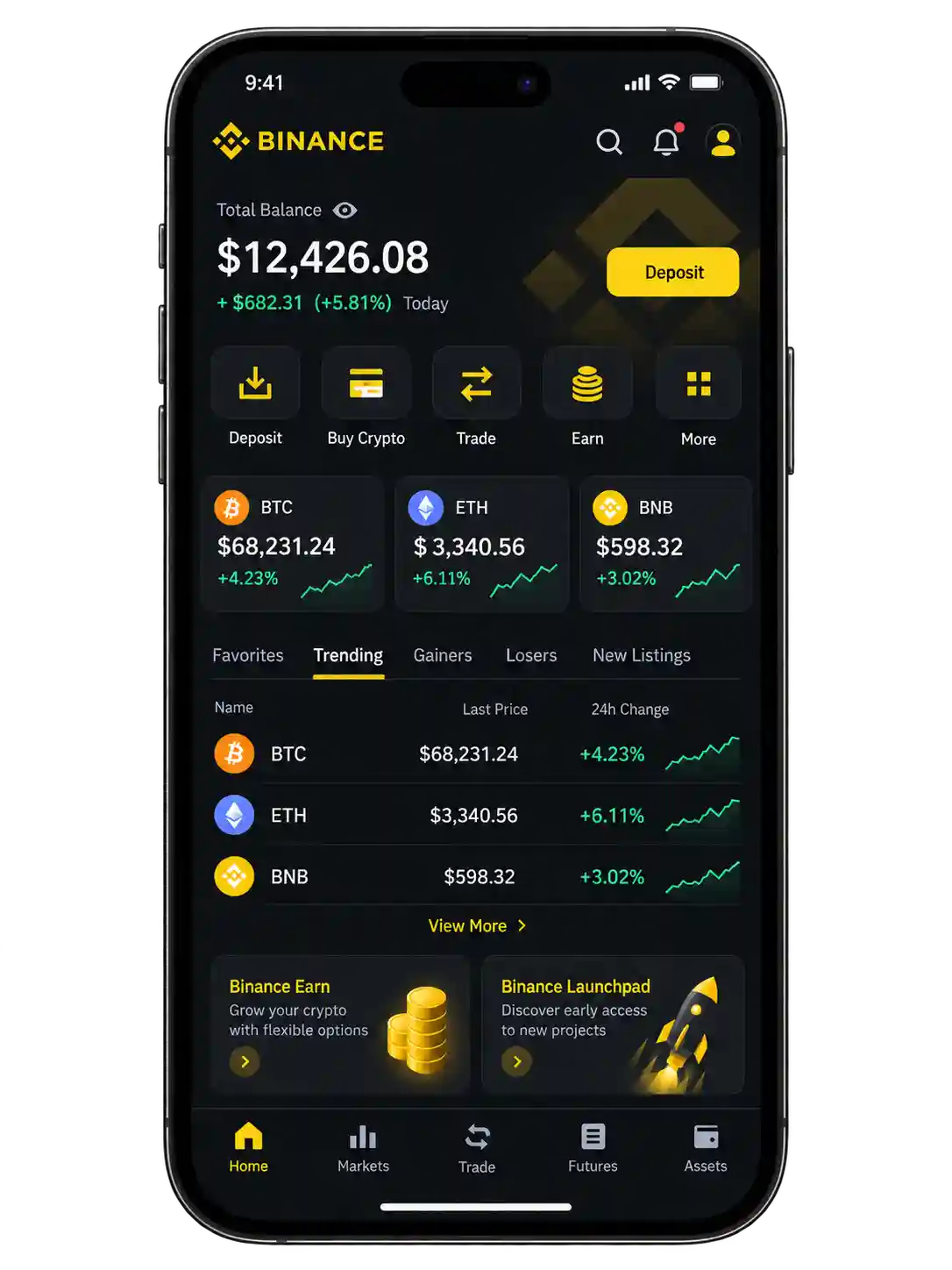 数字资产账户资产概览界面示意图